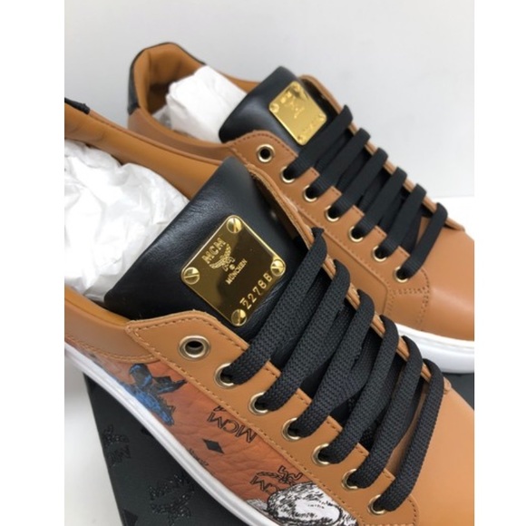 ❌SOLD❌ MCM Limited Edition Logo Cognac Sneakers - Picture 4 of 12